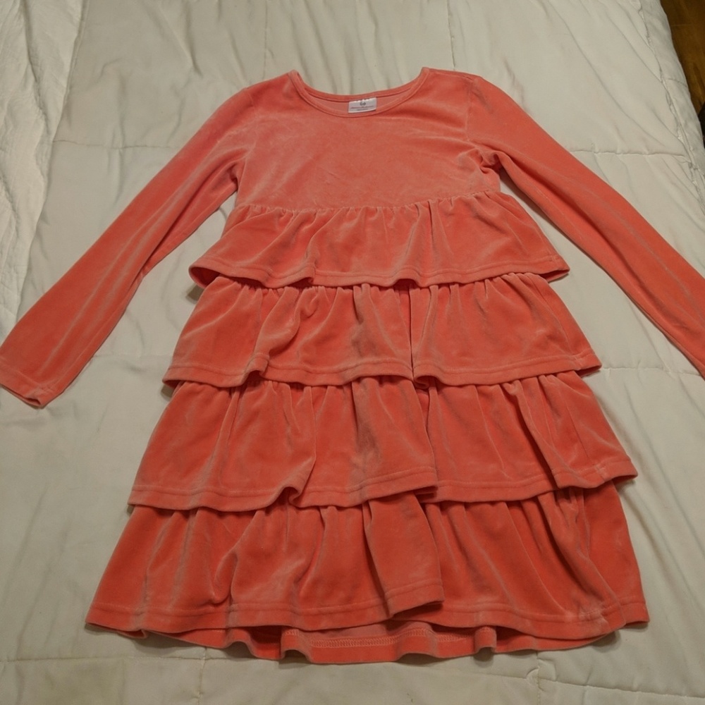 Girls Hanna Andersson velvet tiered dress